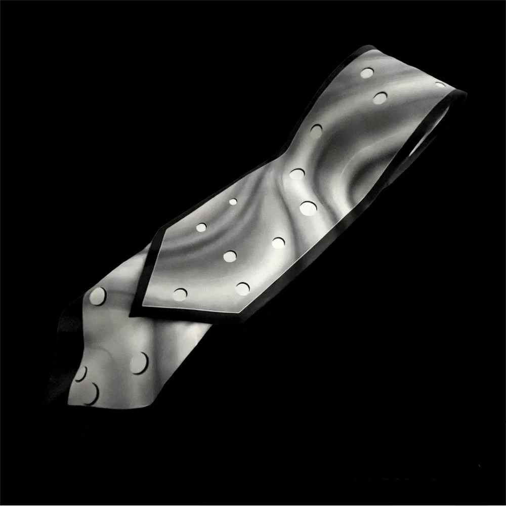 Liquid Silk Couture Pattern Carlo Palazzi Black Gray White Tie & Pocket Square